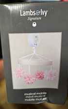 Lambs  Ivy Botanical Baby Collection Musical Crib Mobile Pink/White