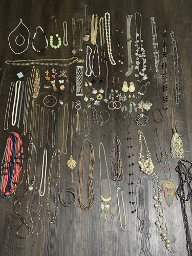 Huge Jewelry Lot 100+ pcs Mixed Vintage Costume w/ Brighton Fossil Wearable