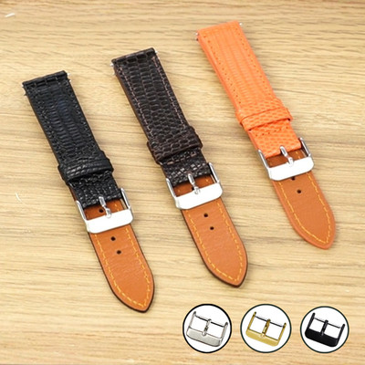 Real Flat Lizard Leather Watch Band Men Genuine Lizard Watch Strap Handmade