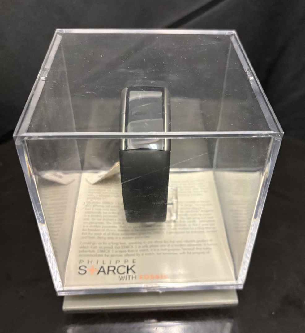 Philippe Starck Fossil PH1002 Mens Digital Watch W Black Rubber