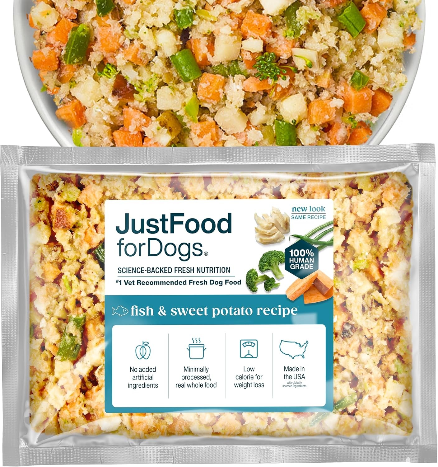 Fordogs Frozen Fresh Dog Food, Complete Meal Or Topper, Fish & Sweet Pot