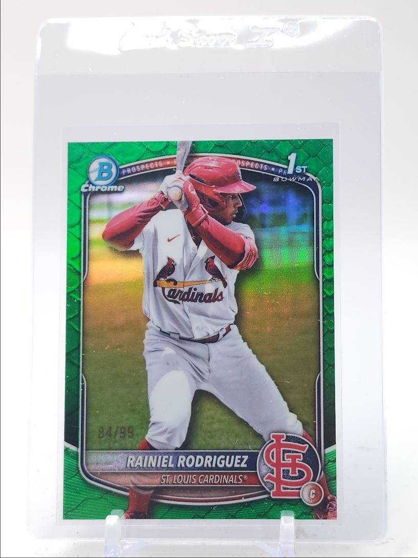 RAINIEL RODRIGUEZ 2025 BOWMAN CHROME 1ST GREEN REPTILIAN CARDINALS /99 Q5876