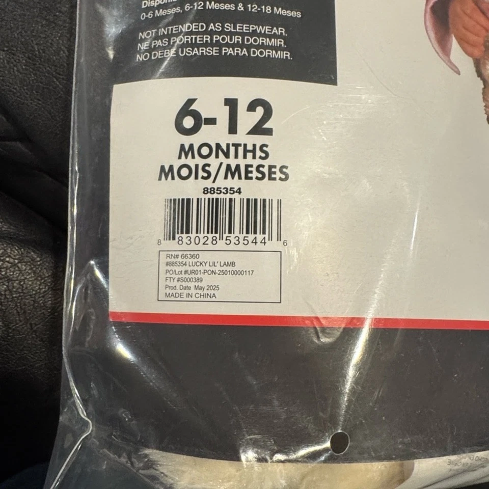 Disfraz de cordero infantil rubíes con detalles rosas. Talla 6-12 meses. Nuevo con etiquetas Foto 2 de 4