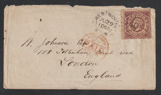Australia NSW 1869 Cover Wentworth Ray Numeral 140 To UK Solo Six Pence Diadem