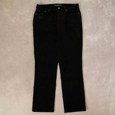 Ralph Lauren Vintage Flared Jumbo Cord Trousers W33 L30 Women's Black Corduroy
