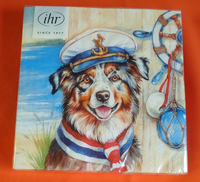 20 Servietten Hund Jack KapitäN 1 Packung Ovp Motivservietten Tiere Maritim MüTz