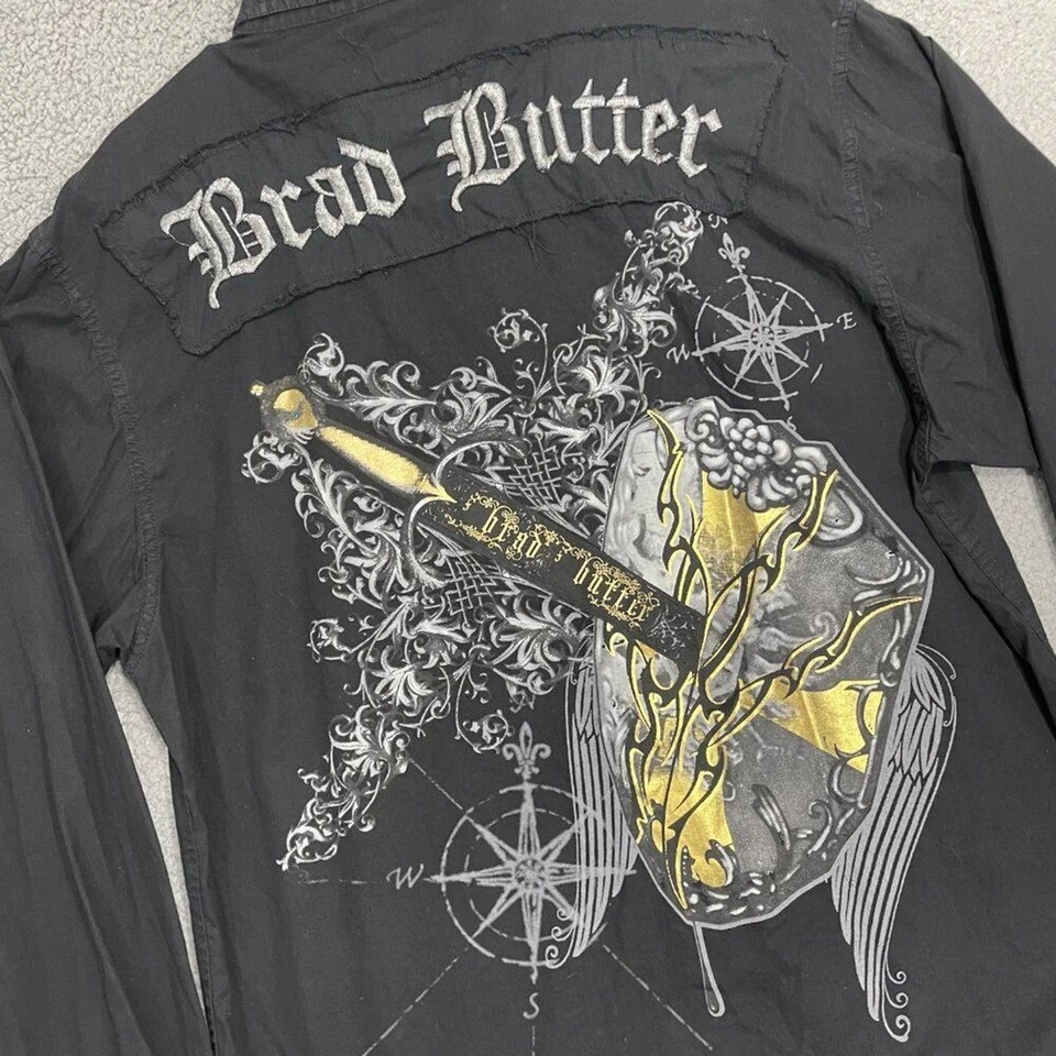 Brad Butter Shirt Men XXL Y2K Style Button Down - Image 2 of 4