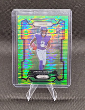 Panini 2023 Prizm Rookies Jordan Addison Vikings RC Neon Green Pulsar #368