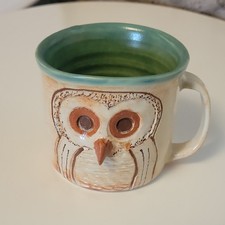 Handmade Studio Art Ceramic Pottery Owl Mug  ...