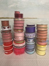 Ribbon Lot Of 44 Red, Pink, Blue, Purple, Yellow Orange