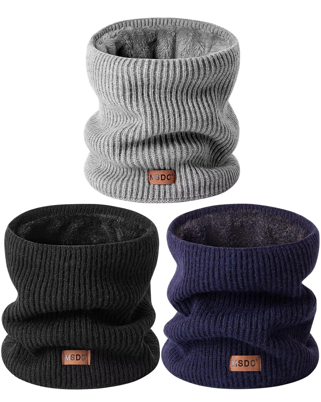Winter Neck Gaiters for Men 3 Pack,Neck Warmer Men Women with Thermal Thick W...