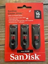 SanDisk SDCZ60-016G-AW46T 16GB USB 2.0 Flash Drive - 3-Pack
