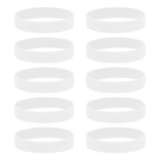 10Pcs Silicone Rubber Bands Non-slip 3.15 Inch Flat for Books, White