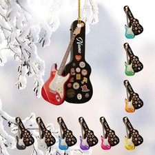 Personalized Guitar Ornaments for Christmas Tree, Music Ornament for Christmas T