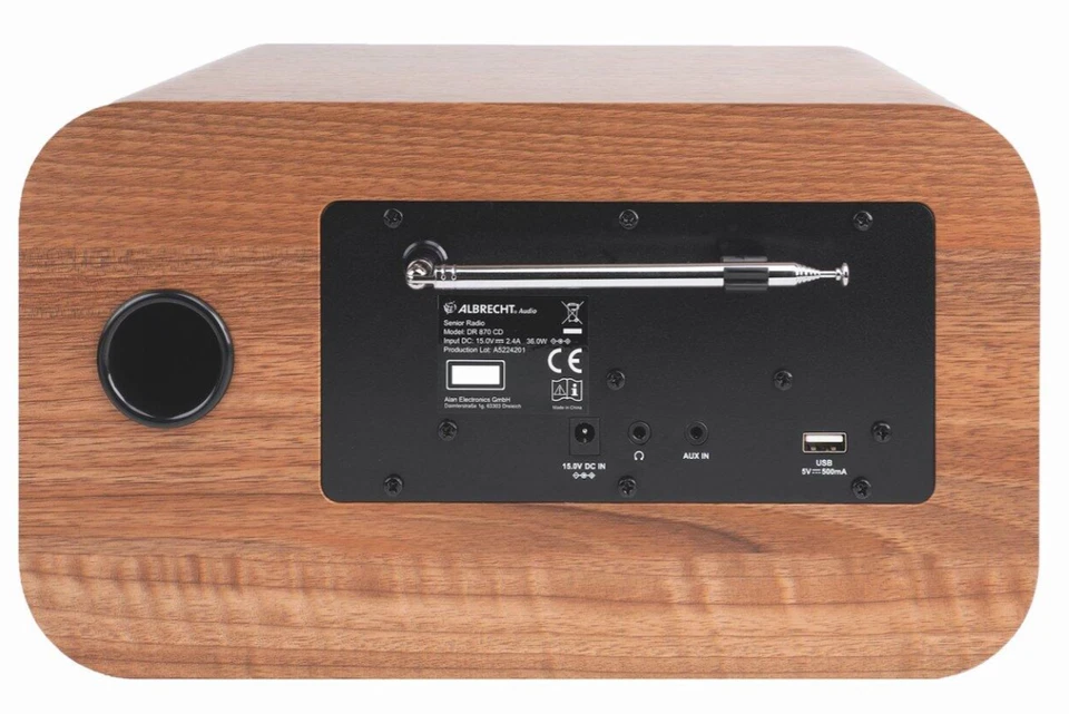 Albrecht DR 870 CD Seniorenradio, DAB+/ UKW/ CD/ USB Tischradio DAB+, UKW DAB+ - Bild 3 von 4