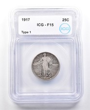 1917 Standing Liberty Quarter Type 1 F15 ICG *4129