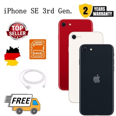 NEU Apple iPhone SE 3rd Gen. 64GB Midnight Polarstern RED  Versiegelte OVP