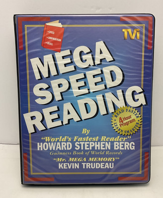 Mega Speed Reading Howard Berg Kevin Trudeau VHS Cassettes Workbook 1996 Set S12