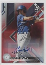 2019 Bowman Platinum Wal-Mart Top Prospects Red Foil 7/10 Connor Wong Auto 04xe
