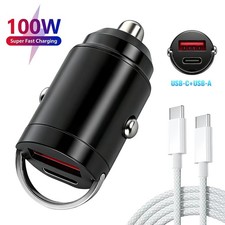 Fast Mini Car Charger PD 20W Dual Port USB Type C Socket Power Adapter Universal