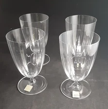 4-Mikasa T7201 Tiffany Crystal Ice Tea Stem Glass Goblets 6” NEW With Box