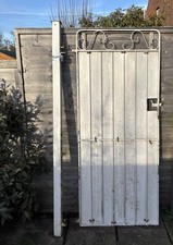 White Metal Gate with post
