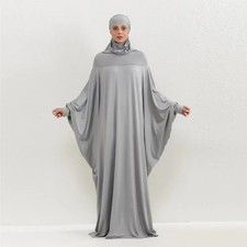 Ramadan Long Sleeve Maxi Dress Abaya Muslim Women Dubai Robe Kaftan Prayer Islam