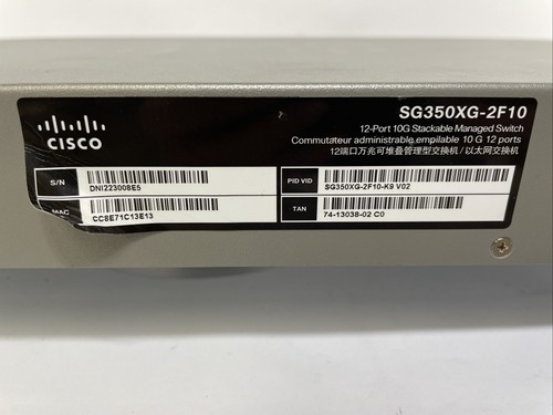 Cisco SG350XG-2F10-K9 12-Port 10G Managed Gigabit Switch - Bild 4 von 5