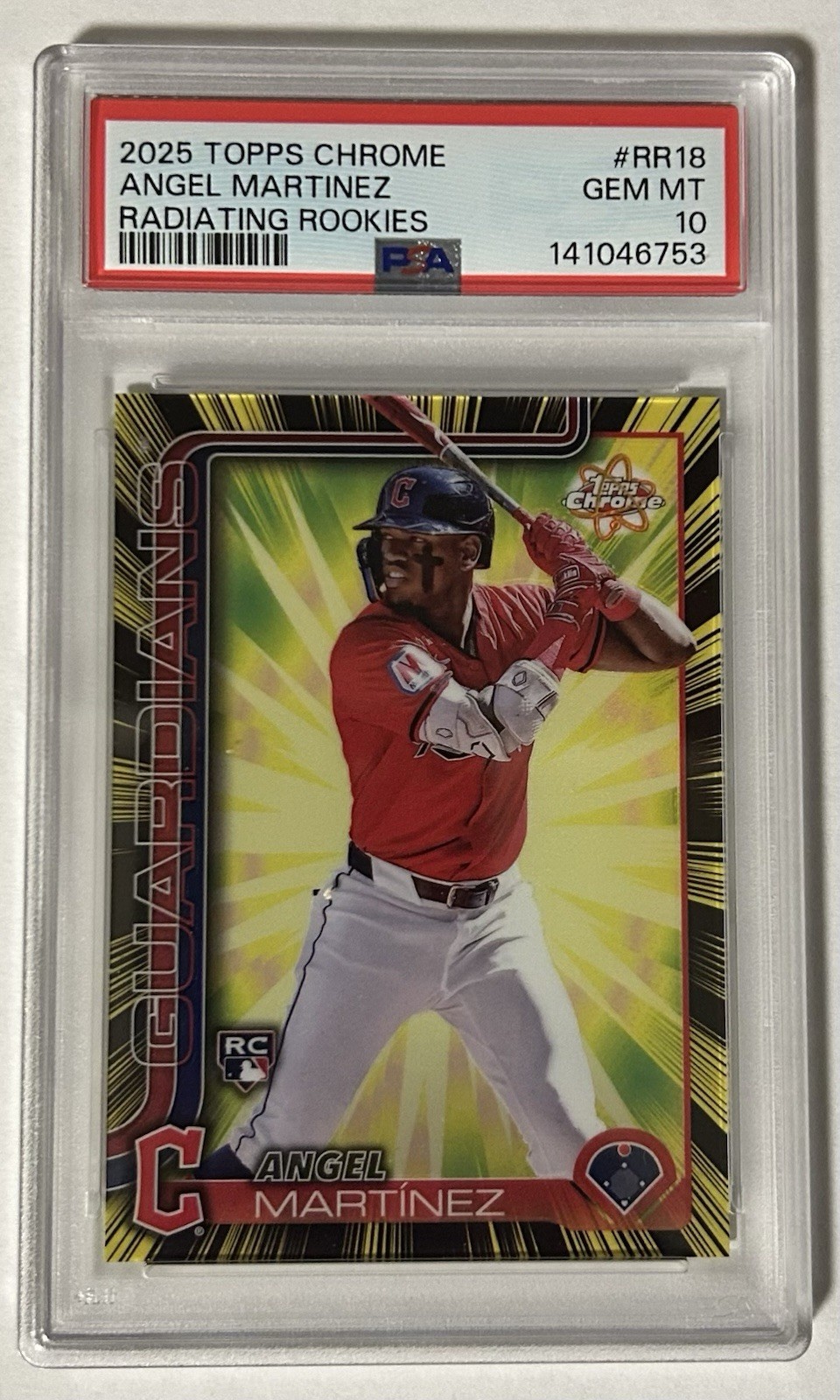 2025 Topps Chrome Radiating Rookies Angel Martinez RC #RR-18 PSA 10 Guardians
