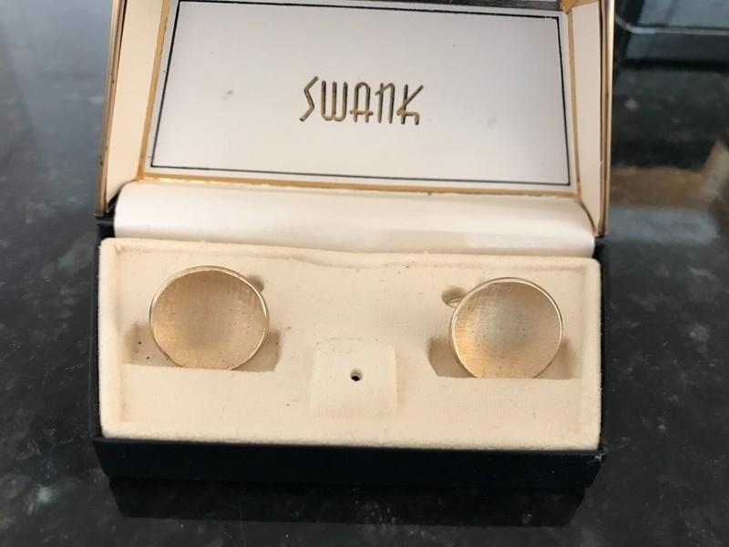 Swank Brushed Cuff Links Silver Tone Textured Original Box Unworn MCM 