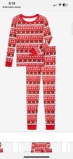 Holiday Lane Big Kids Merry Mix It Cotton Snug Fit Red Multi Pajamas Set Size 12