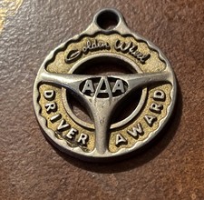 Vintage AAA Golden Wheel Driver AWARD KEYCHAIN