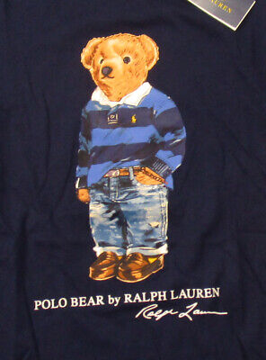 Polo Ralph Lauren Boys Navy Rugby Polo Bear Graphic Short Polo Ralph Lauren Boys Navy Rugby Polo Bear Graphic Short