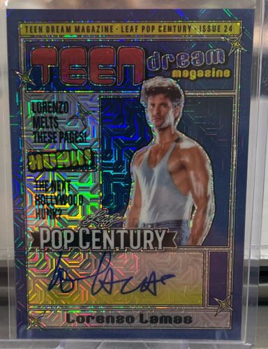 LORENZO LAMAS 2024 Leaf Metal Pop Century Teen Dream Magazine Autograph 1/1