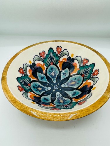 Gibson Home Wood & Melamine Bowl Salad Bowl Table Display California India Boho - Picture 2 of 8