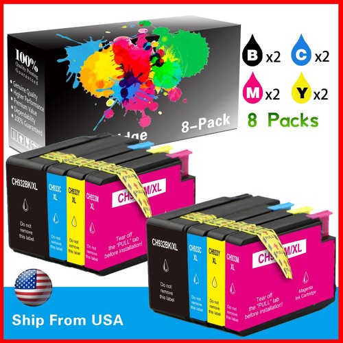 8-Pack 932 933 Ink Cartridge for Officejet 7610 Printer - 第 1/2 張圖片