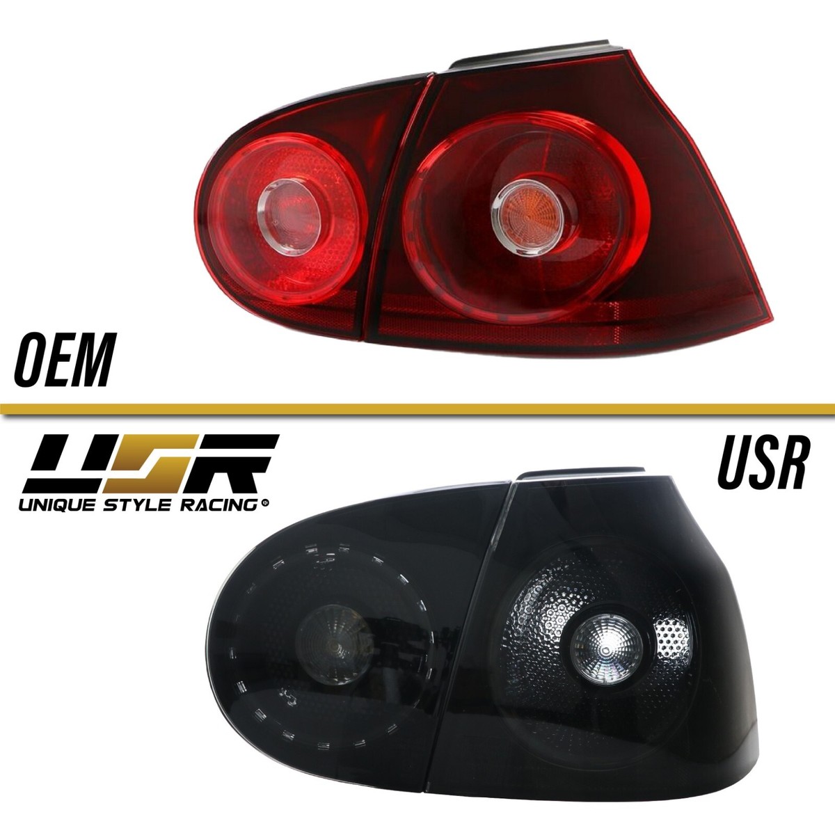 2009年式　ゴルフ5 ライテック　ブラック／スモークテールライト　左右セット DEPO Euro BLACK/SMOKE 4PCS Tail Light For 06-09 VW Golf 5 GTi R32