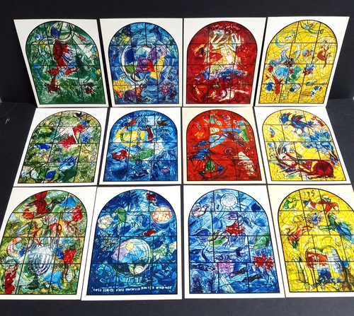Marc Chagall 1962 Andre Sauret Stained Glass Windows Jerusalem Postcard Lot (12) - Picture 2 of 6