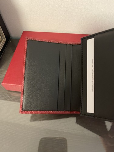 New Authentic Salvatore Ferragamo Revival Men ID Holder Leather Bifold Red $495 - Picture 7 of 12