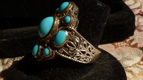 ATGW 2.97CTS SAMUEL B SLEEPING BEAUTY TURQUOISE RING STERLING SILVER SZ 8 LE 65 - Bild 3 von 7