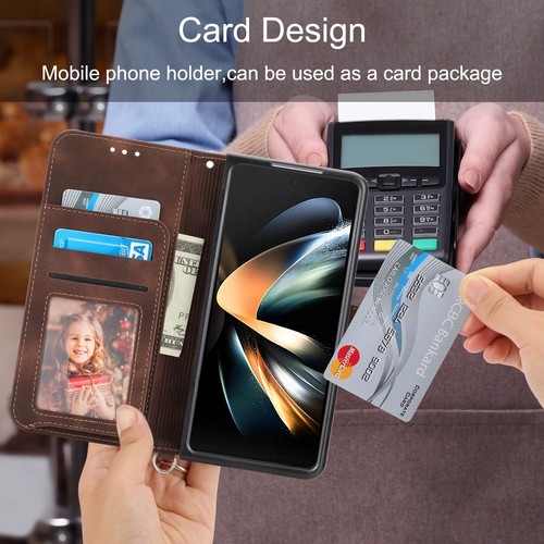 For Samsung Galaxy Z Fold6/5/4/3 Card Wallet Flip Holder Crossbody Phone Case - Picture 34 of 72