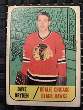 1967-68 Topps NHL Dave Dryden Rookie Card #57 Chicago Blackhawks - EX (see pics)