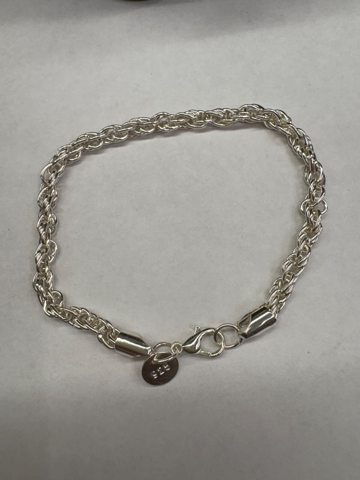 solid sterling silver marked 925 large rope chain… - image 4