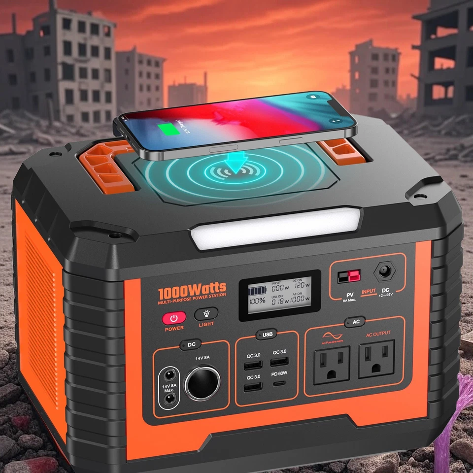 Generador de central eléctrica portátil 1000W 999Wh para autocaravana/camping/respaldo del hogar Foto 2 de 3