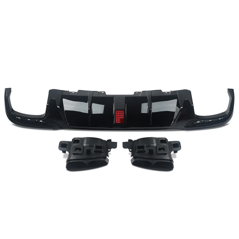 F1 Bs Style Rear Diffuser W/ LED Tailpipes For Benz W166 X166 16-19 GLE GLS AMG - Imagem 4 de 4
