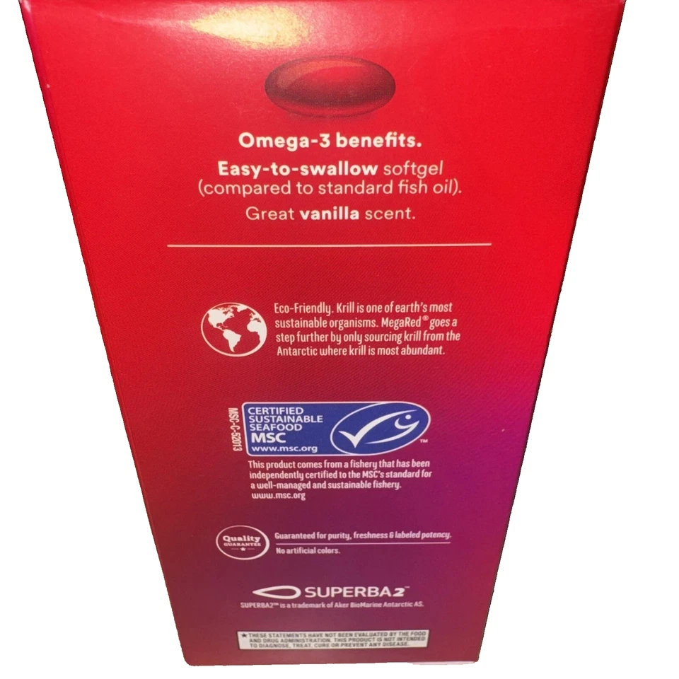 Гелевые капсулы с маслом криля омега-3 MegaRed 350 мг (130 в бутылке) срок годности 09/2026 *E3 - Изображение 3 из 4
