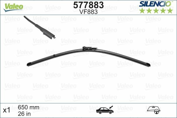 "Valeo Silencio Flach Wischerblatt Satz - Vorne - 26 \" - FüR Citroen C1 Ll (P_)"-image