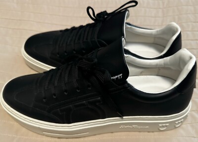 Ferragamo Borg Gancini Leather Sneakers Size 10 (New - Never Worn)