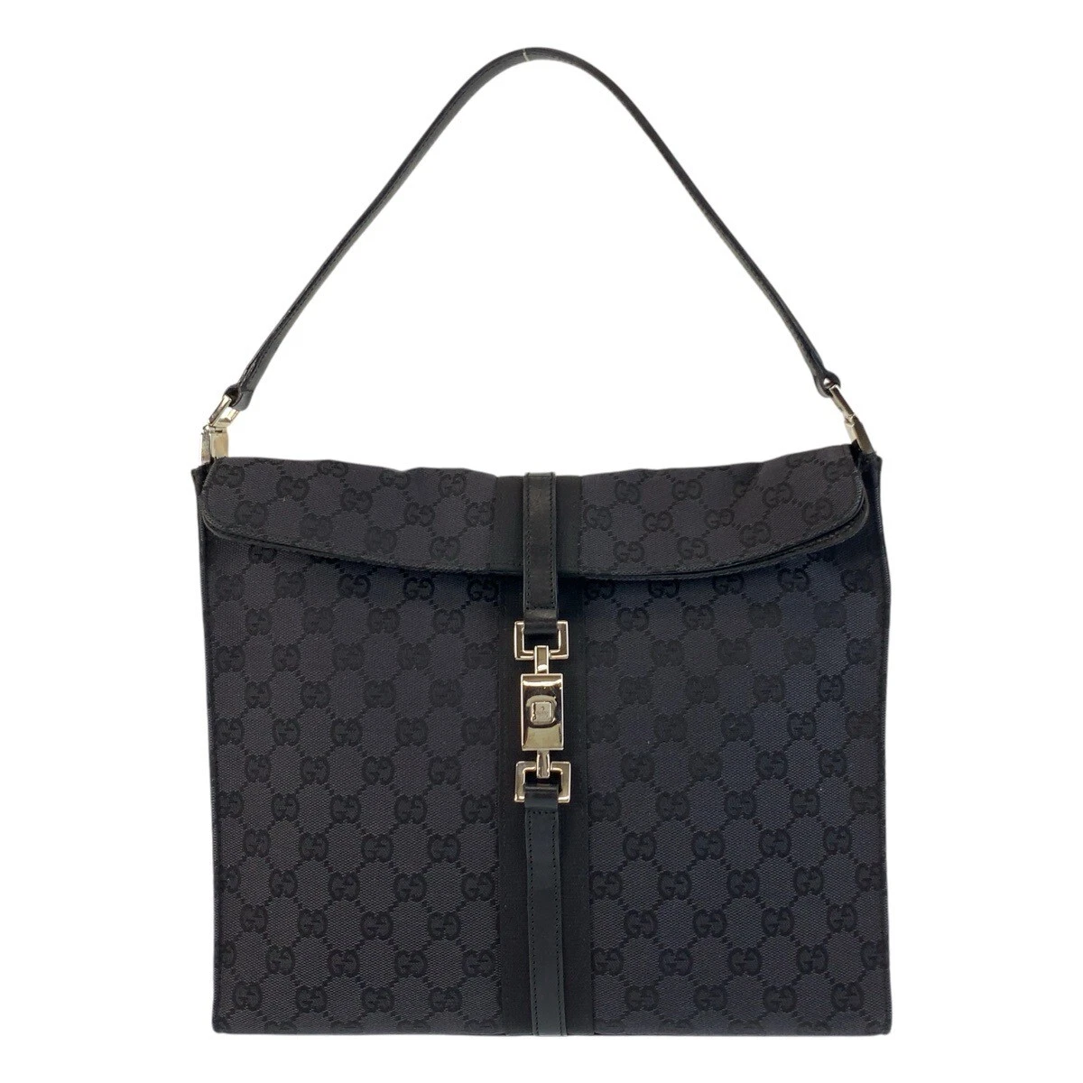 Sac à main bandoulière GUCCI Jackie 001 3355 noir argent toile cuir
