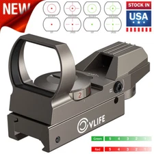 CVLIFE 1X22X33 Red Green Dot Gun Sight Scope RefIex Sight Fits 20mm Rail Mounts